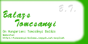 balazs tomcsanyi business card